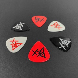 Red, White, and Black printed Guitar picks